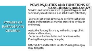 Punong Barangay Powers, Functions and .